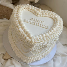 Load image into Gallery viewer, LUXE Pearl HEART Vintage Cakes (white on white)