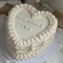 Load image into Gallery viewer, LUXE Pearl HEART Vintage Cakes (white on white)