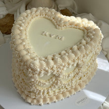 Load image into Gallery viewer, LUXE Pearl HEART Vintage Cakes (white on white)