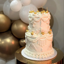 Load image into Gallery viewer, Tiered Ornate Round Vintage Cake