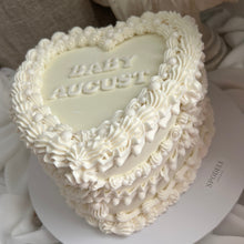 Load image into Gallery viewer, LUXE Pearl HEART Vintage Cakes (white on white)