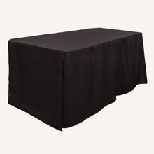 Load image into Gallery viewer, 6ft trestle table with black floor length cover for event hire by Spodeli
