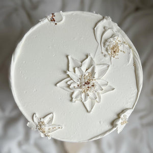 Hand Painted Palette Knife Florals Cake | 7” Extended Height