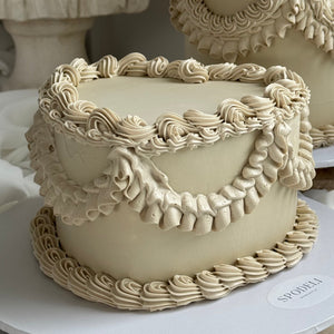 6” Vintage Beige HEART | Sticky Date & Apple
