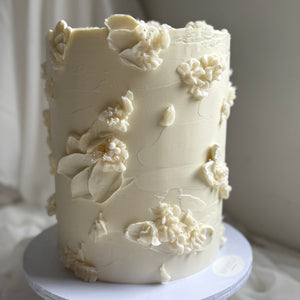 Hand Painted Palette Knife Floral Cake⎜Extended height (24 or 32 pax)