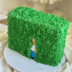Homer Simpson in the Hedges Meme/GIF Cake