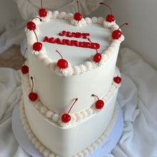 Load image into Gallery viewer, 2 Tier Vintage HEART Cake 8&quot; | 10&quot;
