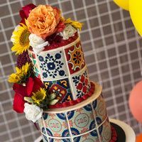 Mexican Talavera Tile Cake⎟Personalized Tile Art