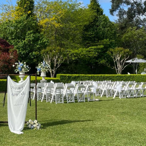 Americana White Folding Chair HIRE (max 40)