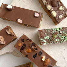 Load image into Gallery viewer, Assorted slice box with six homemade chocolate slices in mixed flavours, gift boxed for sharing
