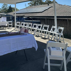 Americana White Folding Chair HIRE (max 40)