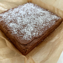 Load image into Gallery viewer, Close up of chocolate iced Weetbix slice slab, soft and chewy heirloom bake
