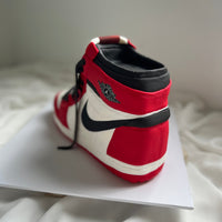 Close up of high top sneaker cake details