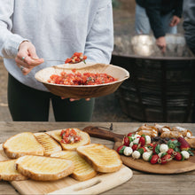 Load image into Gallery viewer, Serving tomato bruschetta from Spodeli’s Italian entertaining kit with grilled bread 
