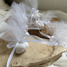 Load image into Gallery viewer, Traditional sugared almonds with roasted almond centre inside bonbonniere
