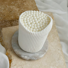 Load image into Gallery viewer, Overhead view of Pearl Mini Cake from Spodeli Mini Series showing layered piped texture
