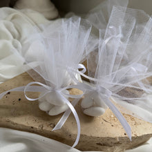 Load image into Gallery viewer, Sugared almond bonbonniere set of five presented in sheer bag with ribbon
