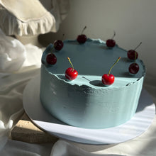 Load image into Gallery viewer, Editorial style ganache cake with cherries and softly textured finish, The European Cherry Edit by Spodeli
